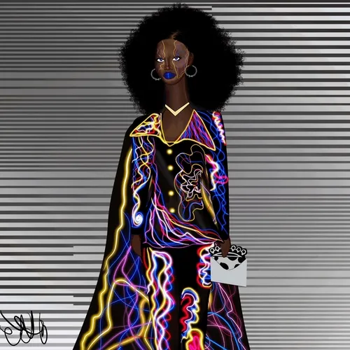 Black Future Collection Long Neckie Adira By Nyla