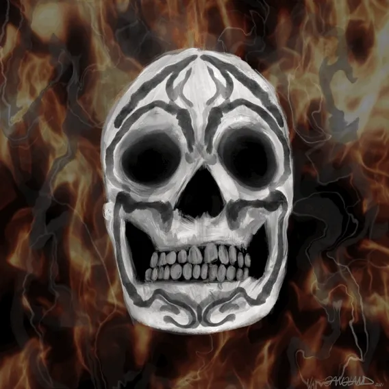 Gangland Skull #325 - "Incendiary Saint" - by Eddie Gangland - 1 of 1