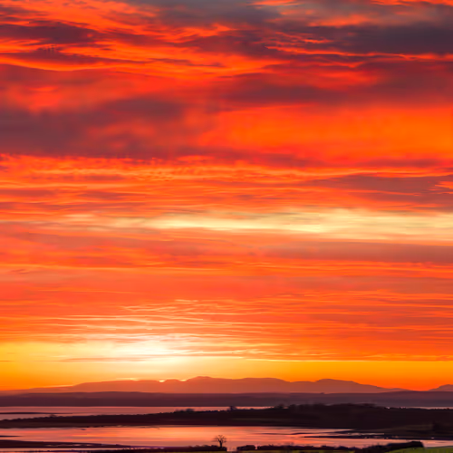 Spectacular Irish Sunrise over Shannon Estuary, County Clare