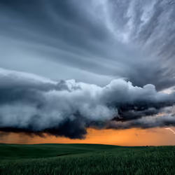 Tornado Warned Sunset Lightning