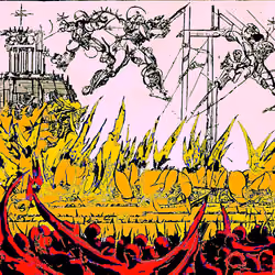 AT THE PLAIN OF MAGEDDON (woodcut)
