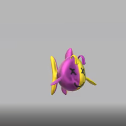 HAPPY FISH TWO FACE YELLOW AND PURPLE, RADAR