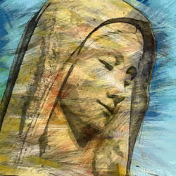 Medjugorje, portrait of The Mother of God, The Blessed Virgin Mary 
