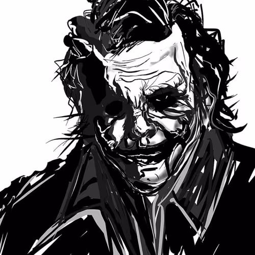 Joker black and white