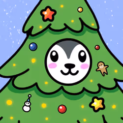 #74 Husky Christmas Tree