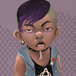 The boy with chain necklace.