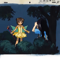 Cardcaptor Sakura Anime cel Episode 12 Sakura Kinomoto (木之本 桜) and Tomoyo Daidoujion (大道寺 知世)  TV (Official Hand-drawn Artwork in production)