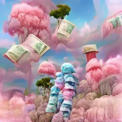 Cash in cotton candy forest 