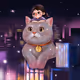 Giant Cat in Nighttown