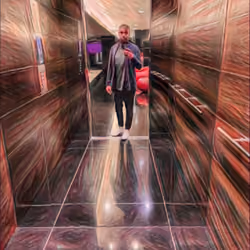 Chris in the elevator