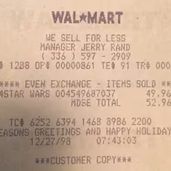 Walmart Receipt Original