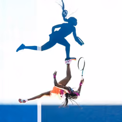 Coco Gauff Shadow - Live Photo During Australian Open Rd. 1
