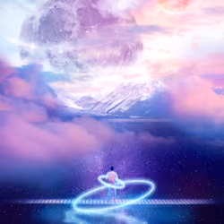 Galaxy Lake Double Moonrise
