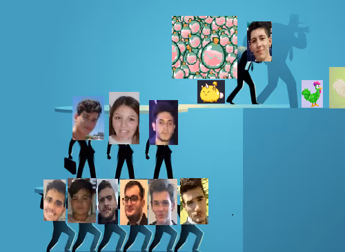 Disfrutemos de la piramide mientras podamos mirar hacia abajo