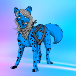 #685 , DOGS COLOR NFT , blue doggy , blue guard dog , blue police dog , blue dog