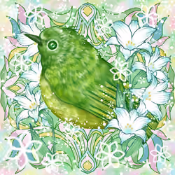 bird and lily