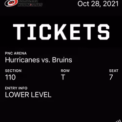 Hurricanes vs. Bruins - Oct 28, 2021 
