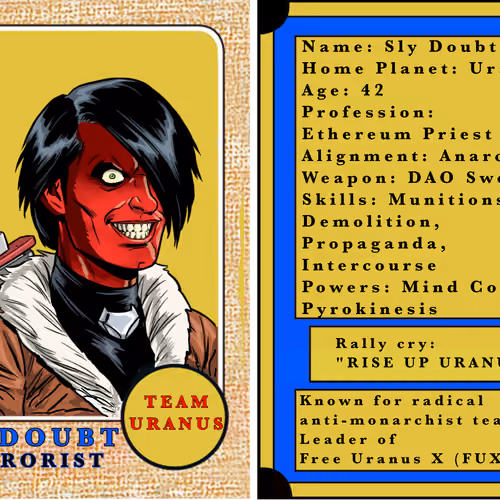 MetaHero Trading Card #1 : Sly Doubt of Uranus