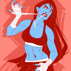 Blue on Red 1