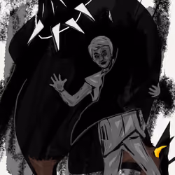 King Black Eagle and Human Friend