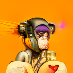 Evil Monkey gold broken heart - Colonist #9565