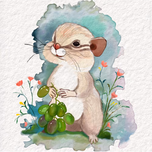 Watercolor squirrel