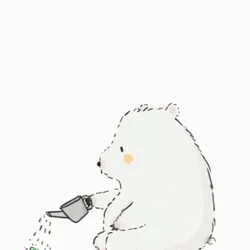 Polar bear #1 Water the plant