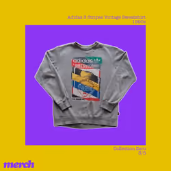 Adidas 3-Stripe Grey Sweater - 1990s