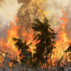 The fire demon of the rainforests