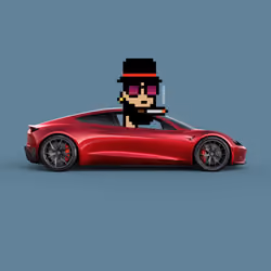 CryptoPunk #8870 in Tesla Roadster