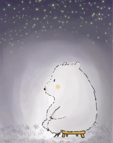 Polar bear #8 Starry night