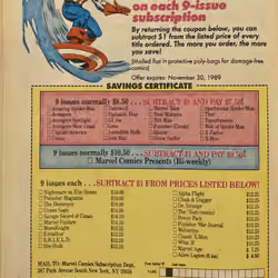 AVENGERS SPOTLIGHT VOl. 1. NO. 24, November, 1989 Issue. (PG 32)
