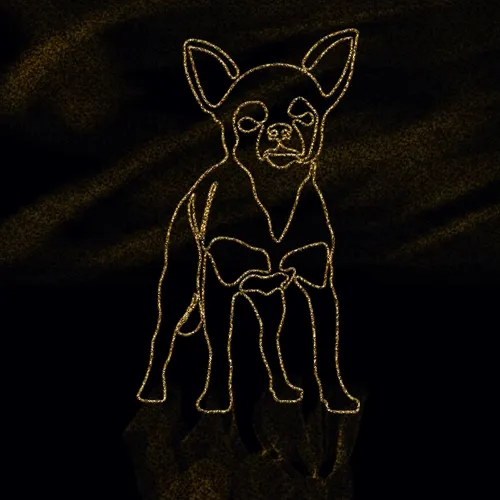 Gold dog one line drawing