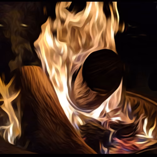 Winter Night Fire