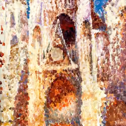 Copying Monet This painting is a pointillist work