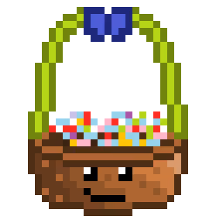 Basket #34 - Green Handle, Blue Bow