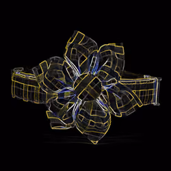 Sapphire Stone Plaid Flower Collar