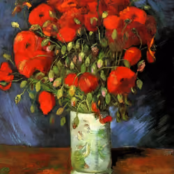 Vincent van Gogh 1886 "Vase With Poppies"