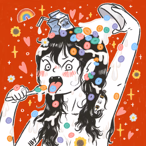 A girl with her hair