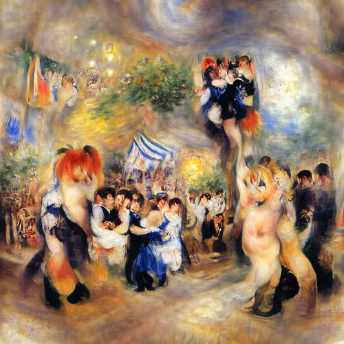 53 - Dance At The Moulin De La Galette by Pierre-Auguste Renoir (circa 1876)