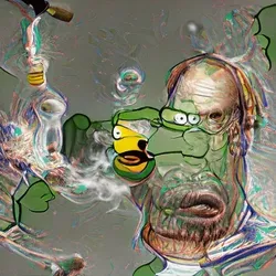 Rare Homer Pepe the Frog smoking meth