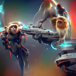 Abstract Sci-Fi Monkey #9