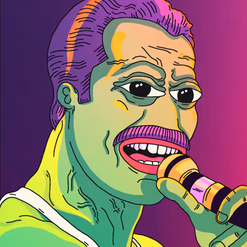 Freddie Mercury Pepe style 