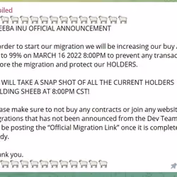 Sheeba Inu Official Migration Announcement 