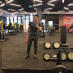 An exercising dog