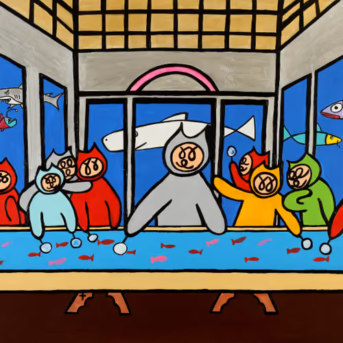 Leonardo Da Vinci - The Last Supper (The Last Goldfish Scooping)