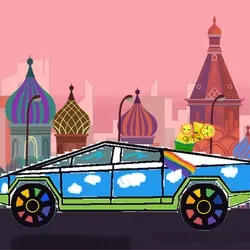 Vitalik’s Rainbow Wagon in Moscow 