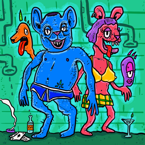 Mutant Rodents Playing Strip Poker