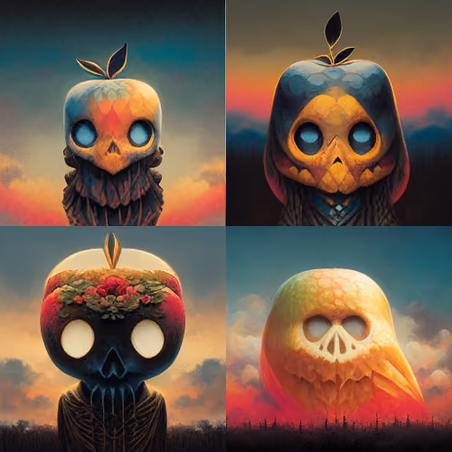 Apple Skull Sunset