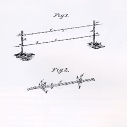 Texas Barbed Wire Fence Pat No. 167,240